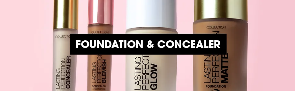 Collection Cosmetics Creamy Full Coverage Cover Up Light Concealer Stick with Flawless Finish 4g Light Light 1 Count (Pack of 1) - Collection Foundation and Concealer Banner, Pink Background