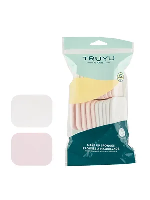 Truyu 20 Rectangle Makeup Sponge (20pk) - Perfect Makeup Blender Sponges For Foundation Liquid Creams and Powder. Ideal Size For Makeup Bag. - make up sponges