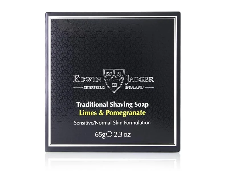 Edwin Jagger SSLPT Limes & Pomegranate 99.9% Natural Traditional Shaving Soap 65g Travel Tub - SSLP Front