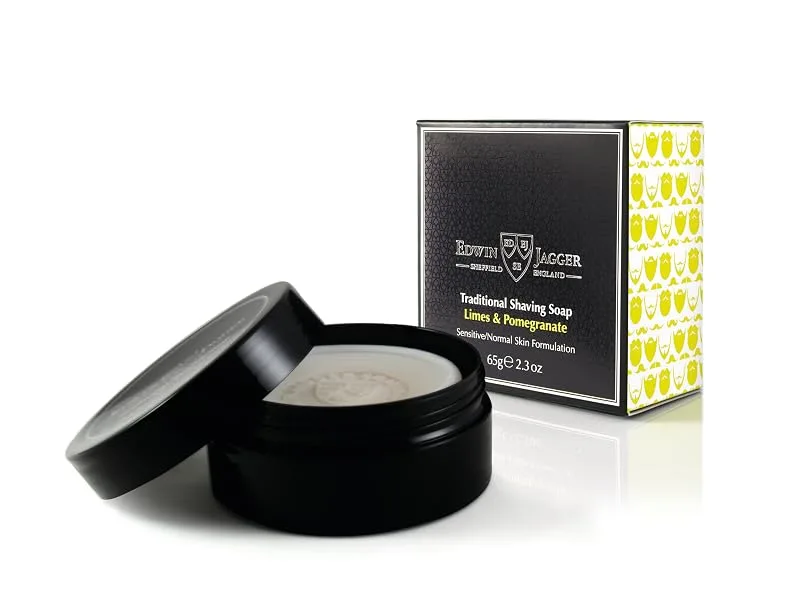 Edwin Jagger SSLPT Limes & Pomegranate 99.9% Natural Traditional Shaving Soap 65g Travel Tub - SSLPT