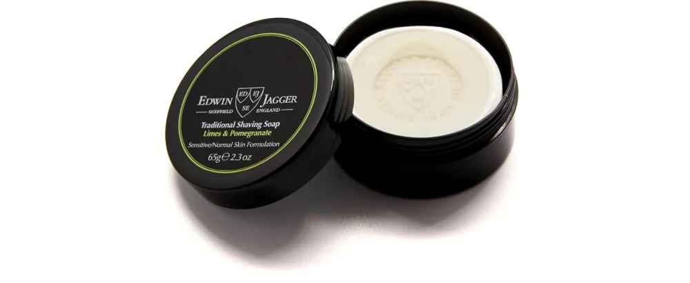 Edwin Jagger SSLPT Limes & Pomegranate 99.9% Natural Traditional Shaving Soap 65g Travel Tub - SSLPT Premium Full Image