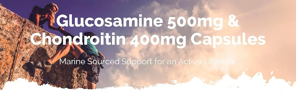 Glucosamine 500mg & Chondroitin 400mg | Support for an Active Lifestyle | 2X 180 Capsules | Manufactured in The UK - S4841