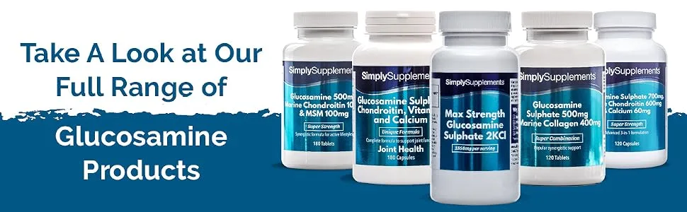 Glucosamine 500mg & Chondroitin 400mg | Support for an Active Lifestyle | 2X 180 Capsules | Manufactured in The UK - S4844