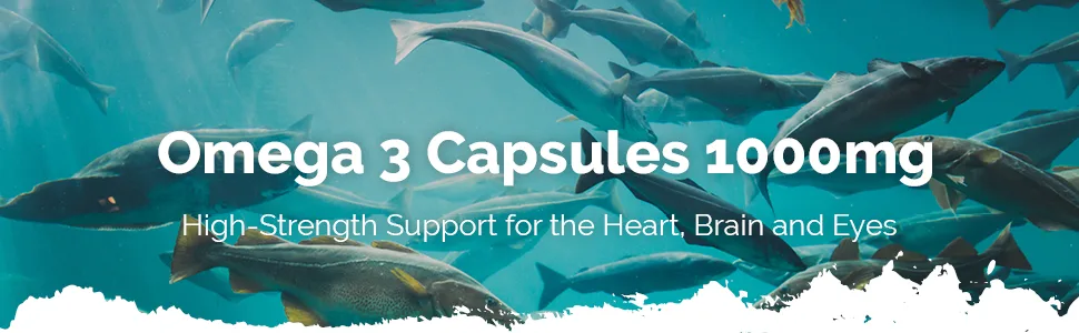 Omega 3 Fish Oil 1000mg Capsules | 360 Capsules | Providing EPA & DHA | Manufactured in The UK - S4001