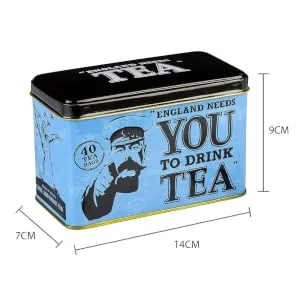New English Teas England Needs You Tea Tin with 40 English Afternoon Teabags Tea 40 Count (Pack of 1) - england tea tin