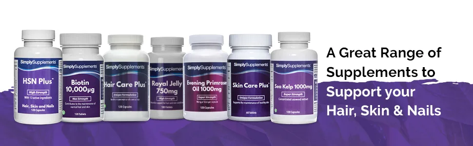 Hair Skin & Nails Plus | 120 Capsules | Includes MSM & Collagen | Manufactured in The UK - E6194