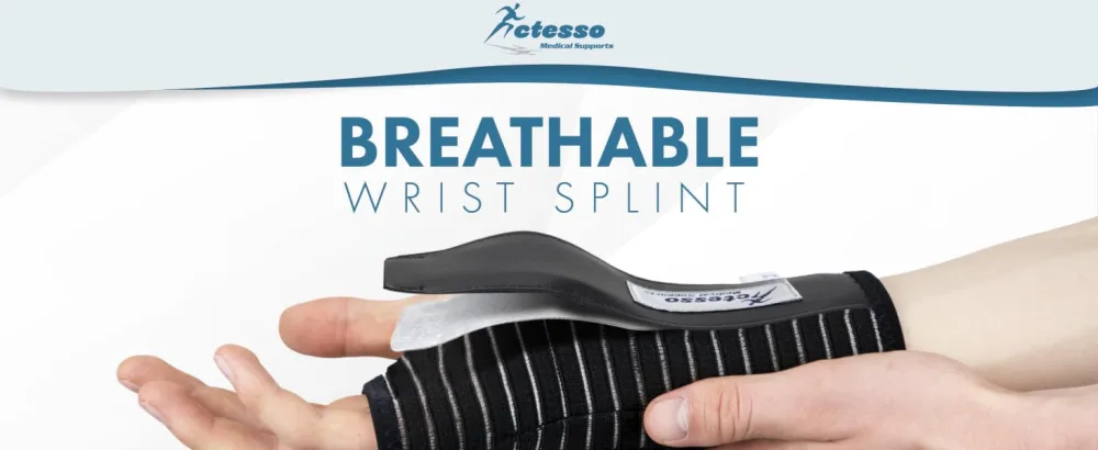 Actesso Breathable Wrist Support Brace Splint - Ideal for Carpal Tunnel Sprains and Tendonitis (Black Large Left) Black L (Pack of 1) Left - Breathable Wrist Splint