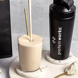 Protein Works - Diet Meal Replacement Shake - Nutrient Dense High Protein Meal - Supports Weight Loss - Chocolate Silk - 14 Meals - 1kg - DMR pouring