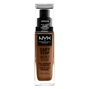 NYX Professional Makeup Can't Stop Won't Stop Full Coverage Foundation Long Lasting Waterproof Vegan Formula Matte Finish Shade: Cappuccino 17 Cappuccino - product information 19