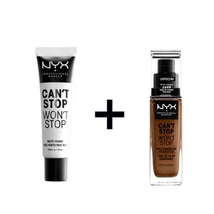 NYX Professional Makeup Can't Stop Won't Stop Full Coverage Foundation Long Lasting Waterproof Vegan Formula Matte Finish Shade: Cappuccino 17 Cappuccino - product information 23