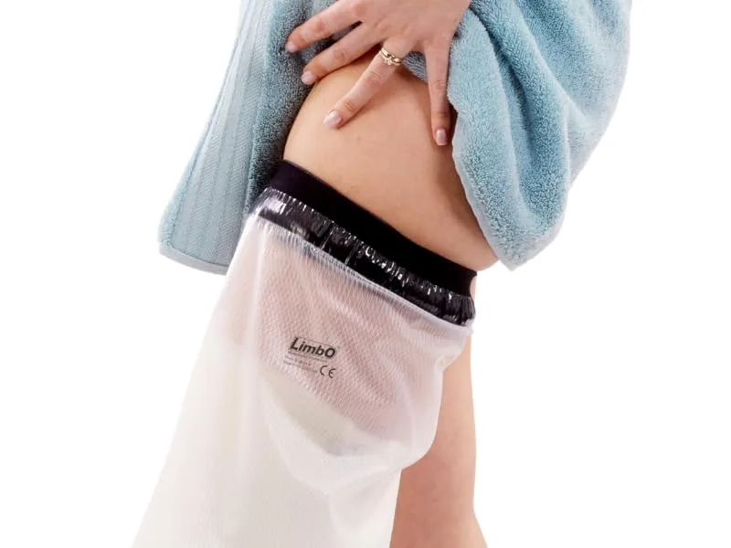 LimbO Waterproof Protectors Cast and Dressing Cover - Adult Half Leg (M76L: 35-40 cm Above Knee Circ. (Over 6'0")) - Neoprene Seal