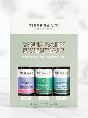 Tisserand Aromatherapy - Your Daily Essentials Kit - Lavender Tea Tree and Eucalyptus - 100% Natural Pure Essential Oils - 3x10ml - your daily essentials kit