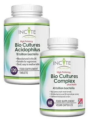 Acidophilus Bio Cultures 10 Billion CFU Food Supplement - 120 Easy Swallow 6mm Tablets Supplement - Bio Cultures