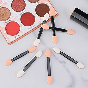 100PCS Sponge Eyeshadow Applicators - Disposable Eyeshadow Applicators - Beige Eye Shadows Sponge Brushes - Eye Makeup Applicators for Nails and Eyeshadow Makeup 100 Count (Pack of 1) Beige - Disposable Eyeshadow Brushes