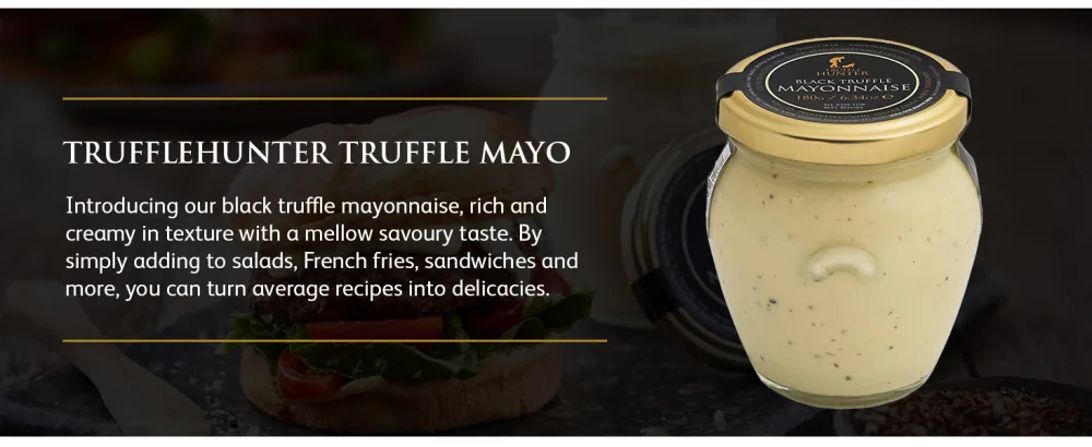 TruffleHunter - Black Truffle Mayonnaise - Gourmet Condiments - 180g - Truffle mayo