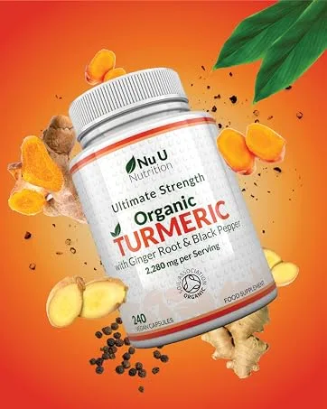 Biotin Hair Growth Supplement - 365 Vegan Tablets (Full Year Supply) - Biotin 10 000mcg by Nu U Nutrition - turmeric
