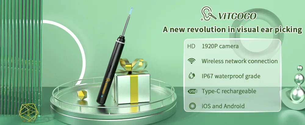 VITCOCO Ear Wax Removal Kit Ear Camera 1920P HD Ear Wax Removal Tool Ear Cleaner Otoscope with 6 LED Lights 3mm Visual Ear Scope for iPhone iPad Android Smart Phone - product information 9