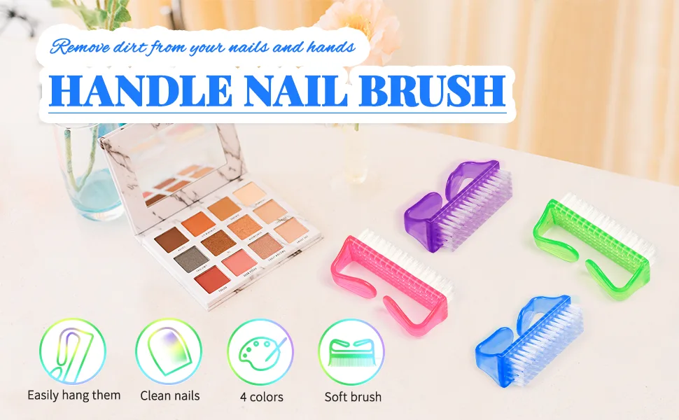 4PCS Handle Nail Brush MORGLES Nail Clean Brush Nail Hand Cleaning Brush Nail Finger Tip Scrubbing Brushes Fingernail Brush - Brushes