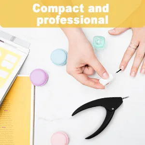 Nail Tip Cutter MORGLES Acrylic Nail Clippers Cutters for False Fake Gel Artificial Nails Tips Trimmer Professional Nail Art Manicure Tool Black - compact