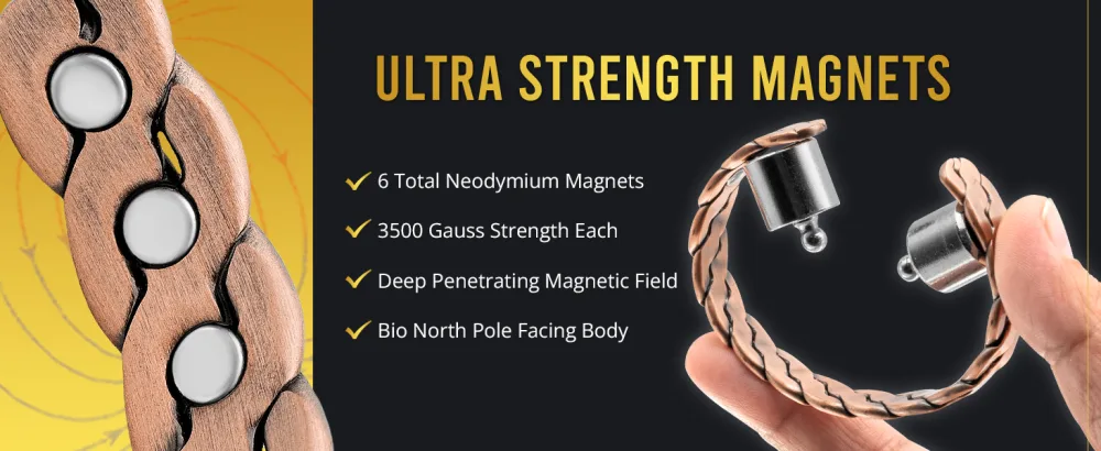 MagnetRX Pure Copper Magnetic Bracelet - Magnetic Copper Bracelets for Men - Adjustable Cuff + Gift Box (Twisted Copper) - dafsdsa