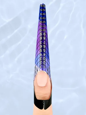 100pcs Extra Long Adhesive Stiletto Nail Forms Guide for UV Gel Acrylic Curve False Nail Tips Extension Fish Pattern HJ-NTF049 - nail form forms acrylic nails gel sticker builder c curve extension long extra tips guide