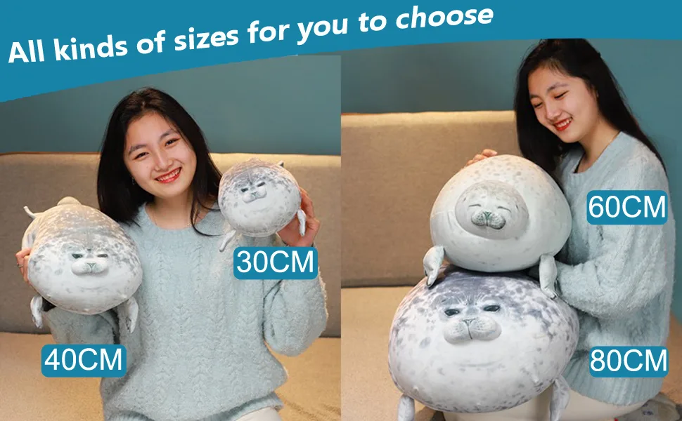 RUNYA Blob Seal Pillow Cute Chubby Seal Plush Toy Stuffed Animals M(15.7in) Style-a - product information 16