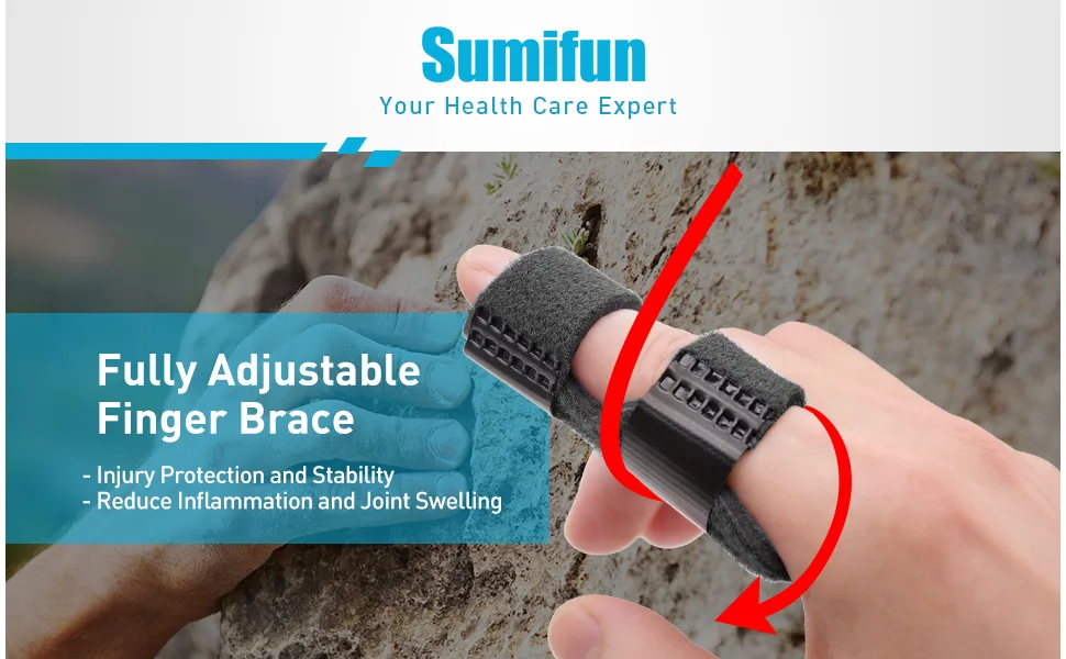 Sumifun Trigger Finger Splints Finger Brace with 2 Gel Sleeves for Mallet Finger Pain Relief Sports Injuries 2# - product information 6