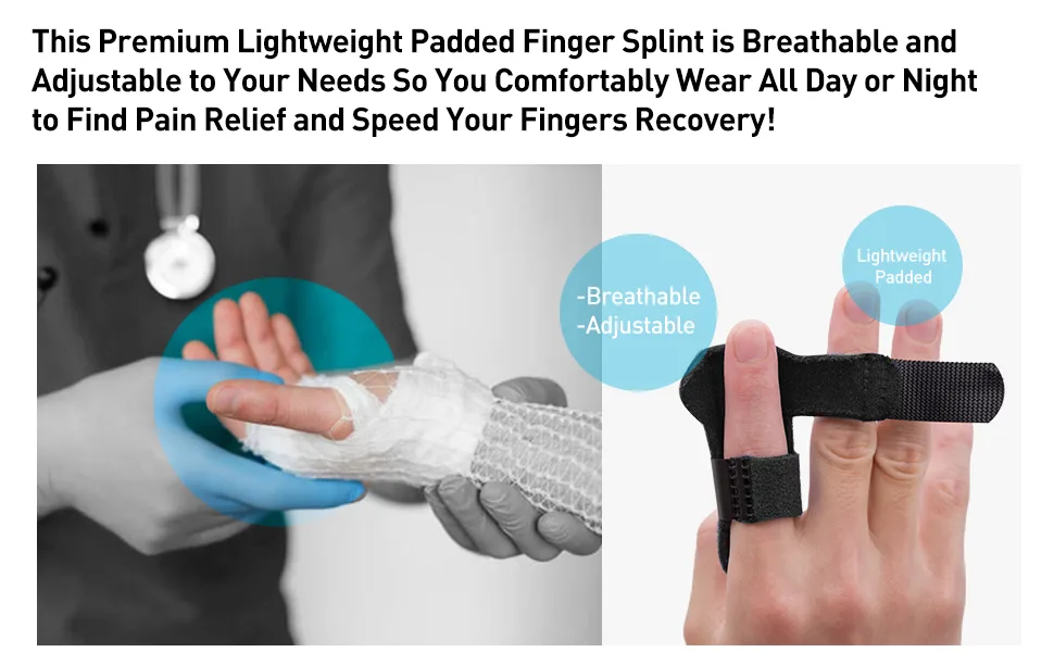 Sumifun Trigger Finger Splints Finger Brace with 2 Gel Sleeves for Mallet Finger Pain Relief Sports Injuries 2# - product information 7