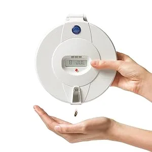Pivotell Advance (Clear Lid) Automatic Medication Pill Dispenser with Alarm - Enhanced Security & Advanced Technology trusted by the NHS to help Dementia Patients remember to take their medication - automatic pill dispenser, automatic pill dispenser for dementia patients, dispenser with alarm