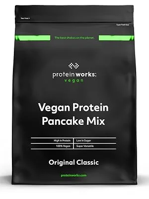Protein Works - Vegan High Protein Pancake Mix | Low Sugar & High Protein | Slow Release Carbs | High Protein Breakfast | Plant Based Breakfast | 12 Servings | Banana Pudding | 1kg Banana Pudding 1kg - product information 7