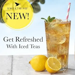 Sweetbird Sugar Free Raspberry Iced Tea Syrup (1 Litre) - Vegan Friendly - Get Refreshed With Iced Teas