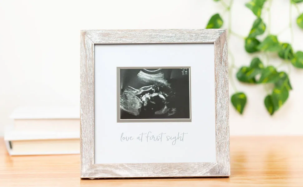 Pearhead Rustic Sonogram Photo Frame Lover at First Sight Baby Keepsake Picture Frame Gender-Neutral Nursery D cor Mother s Day Accessory Love at First Sight Frame Rustic - sonogram frame with ivy