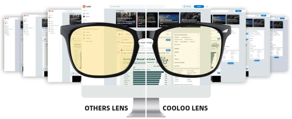 COOLOO Blue Light Blocking Glasses Gaming Computer Glasses Anti Glare Headache Eyes Strain Glasses with Blue Light Filter Super Light Weight Fashion 01-black - blue light glasses
