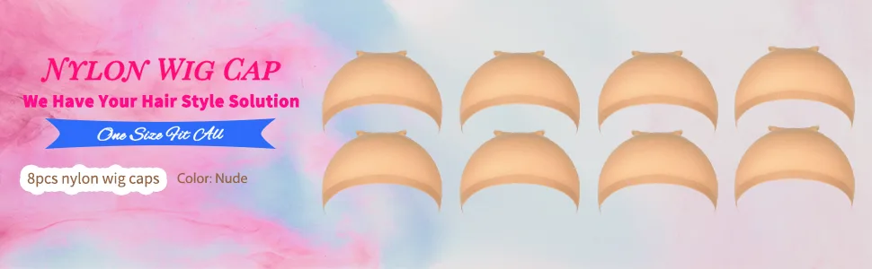 Wig Caps MORGLES 8 Pcs Nude Stocking Cap for Wigs Wig Caps to Hold Wig in Place Stretchy & Breathable - CAPS WIG