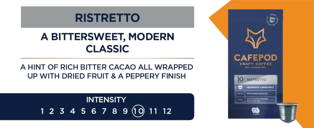 CafePod Coffee Pods Nespresso Compatible Ristretto 60 Aluminium Capsules Ristretto 60 Count (Pack of 1) - Ristretto