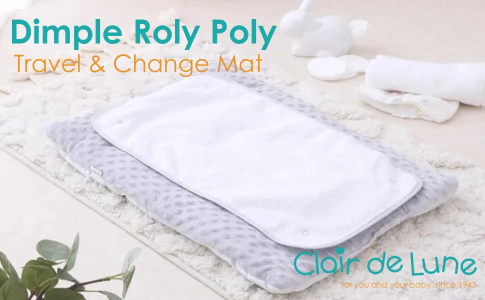 Clair de Lune | Dimple Roly Poly Travel and Change Mat | Perfect for out and about travel | Blue - dimple roly poly travel and change mat