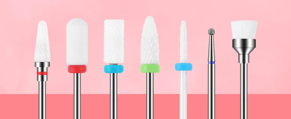 MAQUITA 7 Pieces Ceramic Nail Drill Bits Professional Remove Gel Acrylic Cuticle Diamond Tungsten Carbide Nail Drill Tools for Manicure Pedicure Home Use Great Gift (White) - product information 11