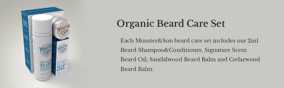 Organic Beard Care Growth Set by Monster&Son - Monster and Son Beard Care Growth Set Banner 1