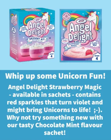 Angel Delight Smooth & Creamy Strawberry Flavour Instant Dessert Mix 600 g (Pack of 1) - Whip up some unicorn fun
