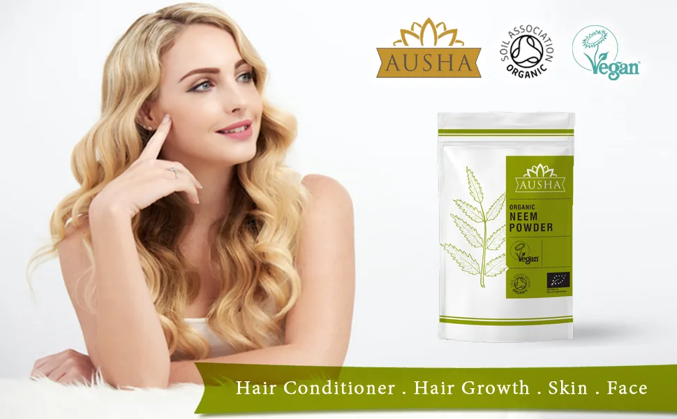 Ausha Organic Neem Leaves Powder 100g | Immunity Digestion Detox| Hair Dandruff Skin Care - Neem powder