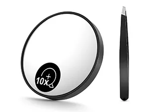 OMIRO 20X Magnifying Mirror Travel Size Suction Magnifier Mirror for Makeup & Bathroom Shaving (8.8cm Black with Tweezer) - product information 23
