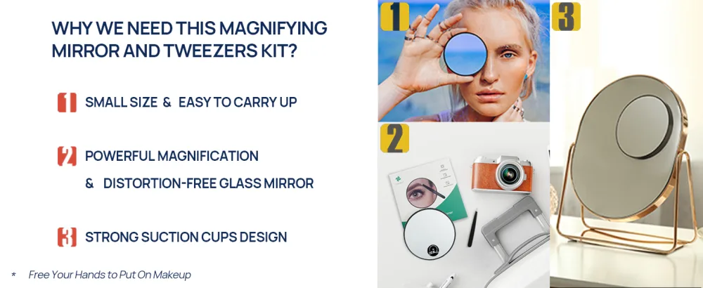 OMIRO 20X Magnifying Mirror Travel Size Suction Magnifier Mirror for Makeup & Bathroom Shaving (8.8cm Black with Tweezer) - product information 26