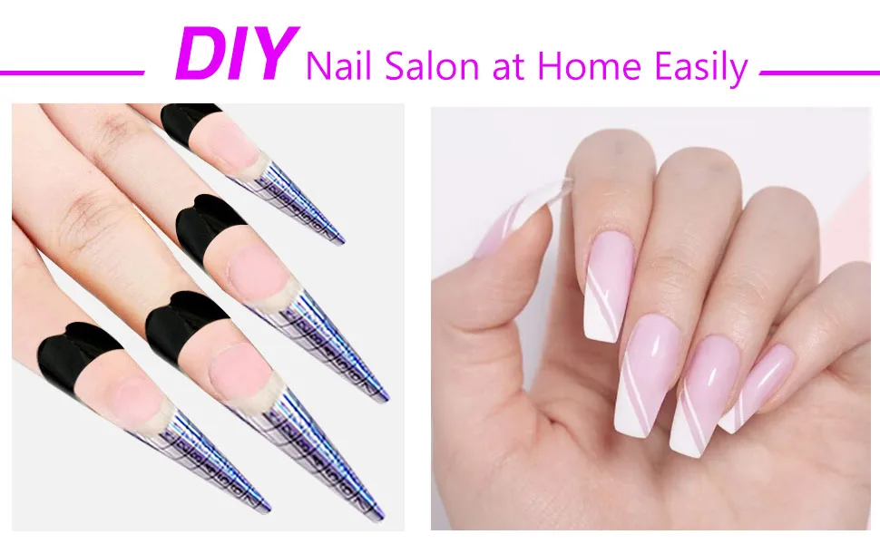 100pcs Round Tips Design Hard Short Nail Art Forms Sticker Nail Forms Extension Guide Self-adhesive Tips for Acrylic UV Gel Nail Art HJ-NTF050 - nail form forms acrylic nails gel sticker builder c curve extension long extra tips guide