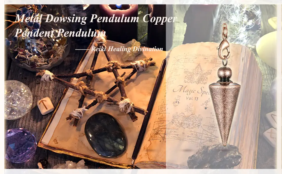 JSDDE Metal Dowsing Pendulum Copper Pendent Pendulum for Reiki Healing Divination (Bronze) - metal pendulum