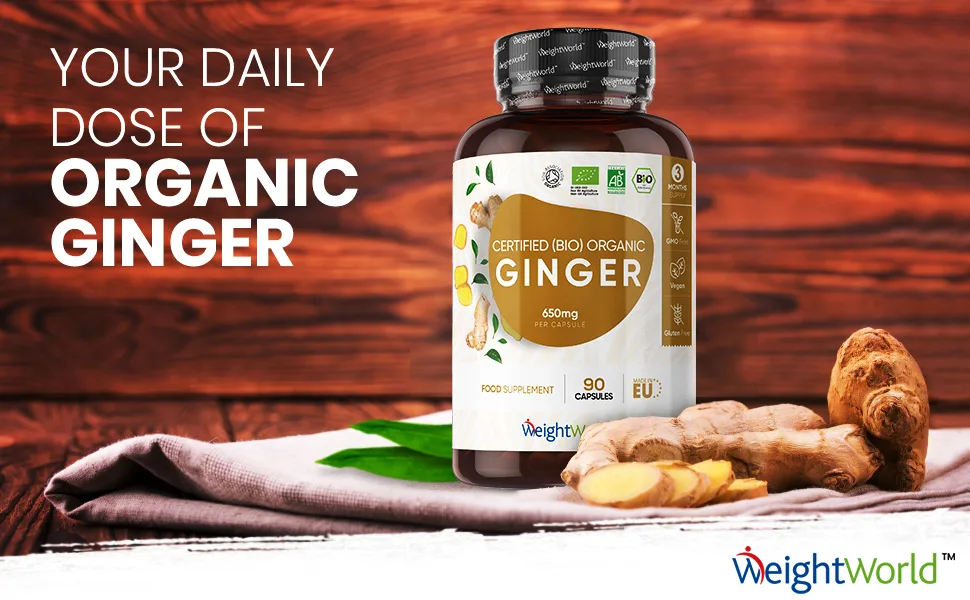 Organic Ginger Supplement - High Strength 1300mg - Soil Association Certified - 2 Ginger Root Capsules Per Serving - Vegan Joint & Digestion Supplement - Organic Ginger Root Supplement 1300mg