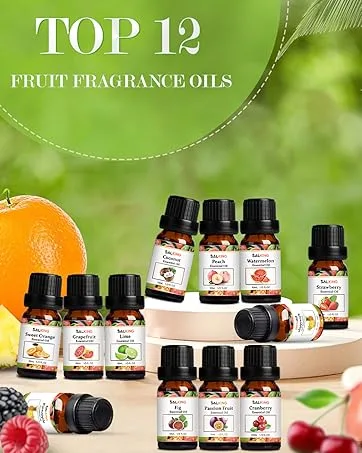 SALKING Essential Oils Set 12 x 10ML 100% Pure Aromatherapy Scented Oils for Diffuser - Lavender Rose Jasmine Tea Tree Eucalyptus Lemongrass Rosemary Peppermint Cedar Lemon Grapefruit Strawberry - product information 8