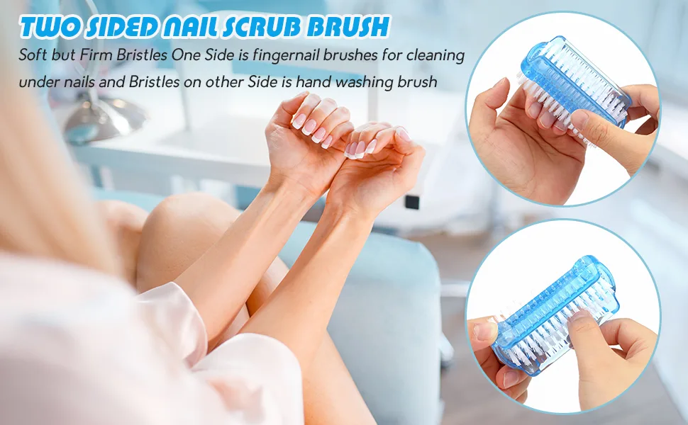 G2PLUS Two-Sided Hand Nail Brushes - 4 PCS Plastic Nail Brushes - Multi-color Hand Scrubbing Brushes- Clean Hand Brushes for Cleaning Nails - Nail Clean Brush