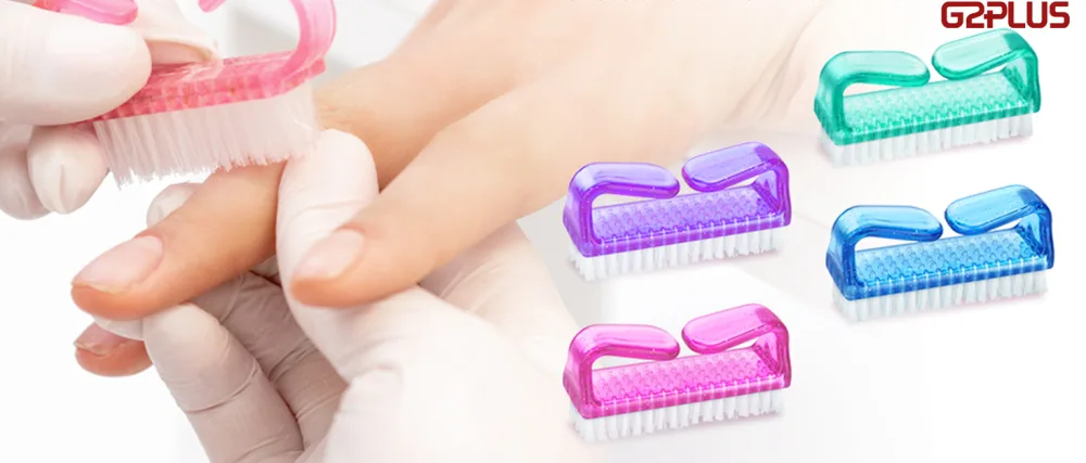 G2PLUS Handle Nail Brushes Small - 4 PCS Plastic Fingernail Cleaning Brushes - Kids Nail Scrubbing Brushes for Cleaning Nails - Handle Nail Brushes