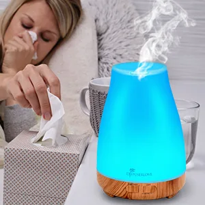 300ML Essential Oil Diffuser Remote Control Aromatherapy Diffuser Mist Humidifiers with 7 Color LED Lights and Waterless Auto Shut-Off for Bedroom Office House Kitchen Yoga - diffuser