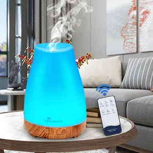 300ML Essential Oil Diffuser Remote Control Aromatherapy Diffuser Mist Humidifiers with 7 Color LED Lights and Waterless Auto Shut-Off for Bedroom Office House Kitchen Yoga - diffuser